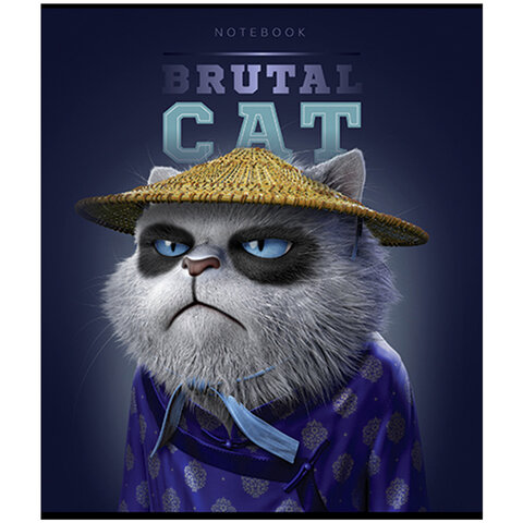 Тетрадь А5 48 л., ПЗБМ, скоба, клетка, конгрев, TWIN-лак, "Брутальные коты" (5 видов), 27391  405008 - МСК «Форвард»