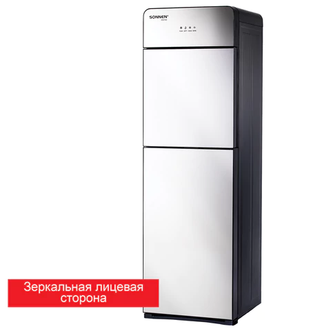 Кулер для воды SONNEN FSE-03G, напольный, нагрев/охлаждение электронное, НИЖНЯЯ ЗАГРУЗКА, 3 крана, зеркальный, 455753 - МСК «Форвард»