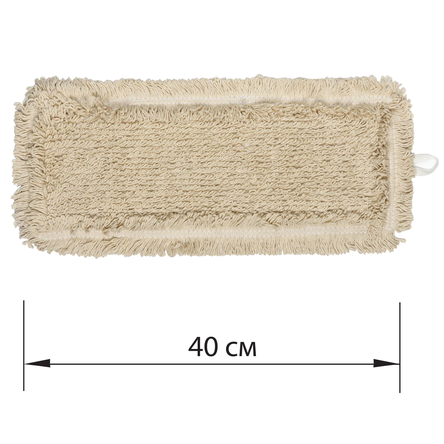 Насадка МОП плоская для швабры/держателя 40см, уши/карманы (ТИП У/К), пробивной хлопок, LAIMA EXPERT 605307