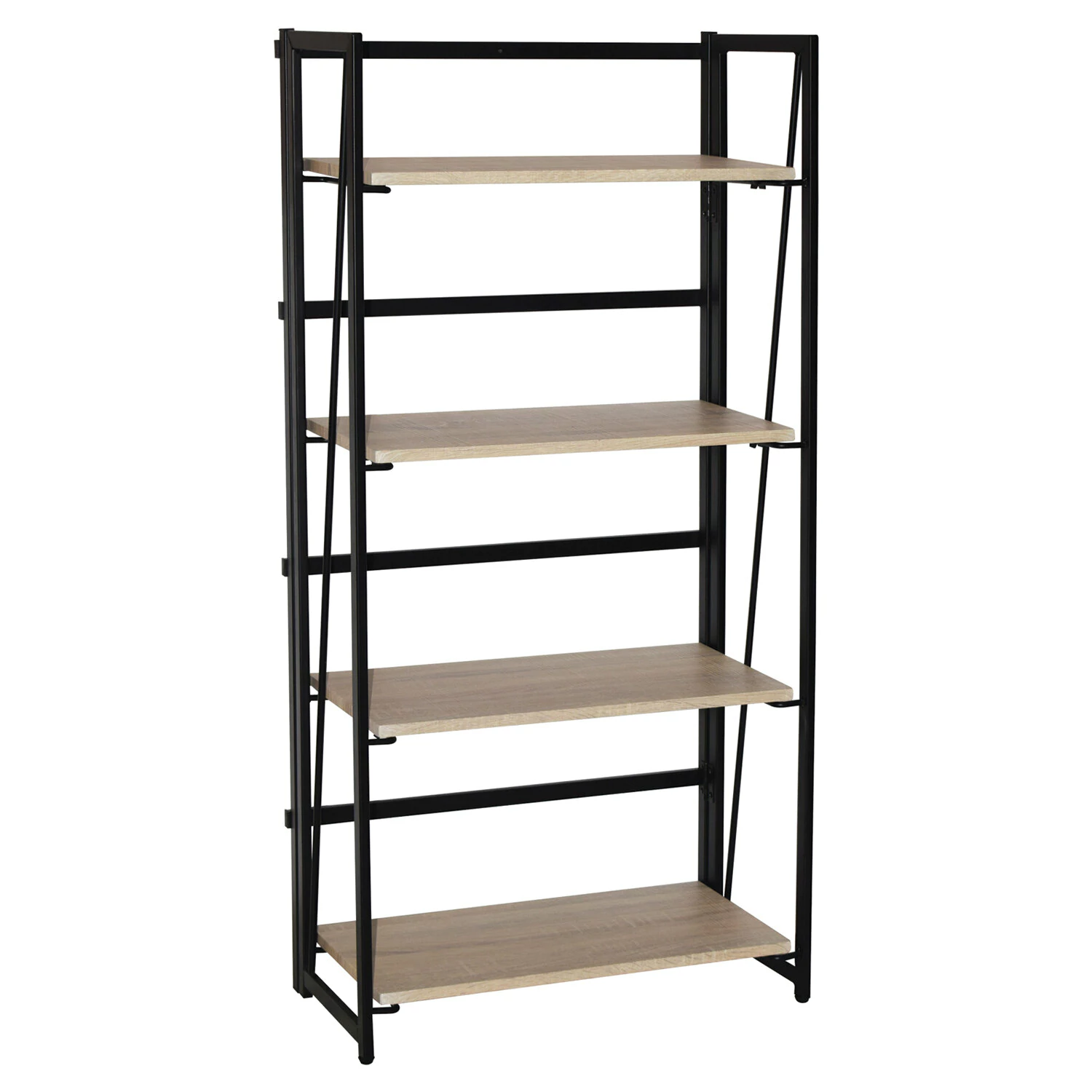 Стеллаж на металлокаркасе BRABIX LOFT SH-001 (ш600*г300*в1250мм), складной, цвет дуб натурал.,641230