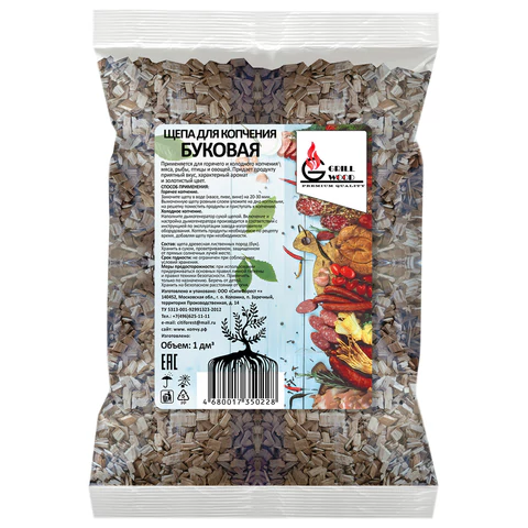 Щепа "Грильвуд" для копчения БУКОВАЯ, 1 л, 701754 - МСК «Форвард»
