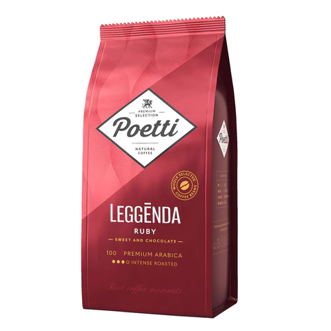 Кофе в зернах POETTI "Leggenda Ruby" 1 кг, арабика 100%, 18002 623240