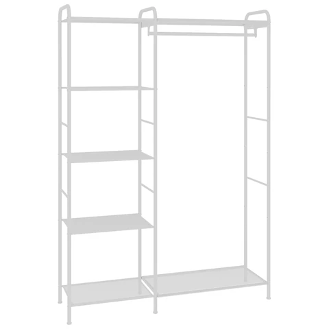 Вешалка-стеллаж ZMI "Валенсия-1", 1555х1090х300 мм, 7 полок, металл, белая, ГСВ1 Б 700929