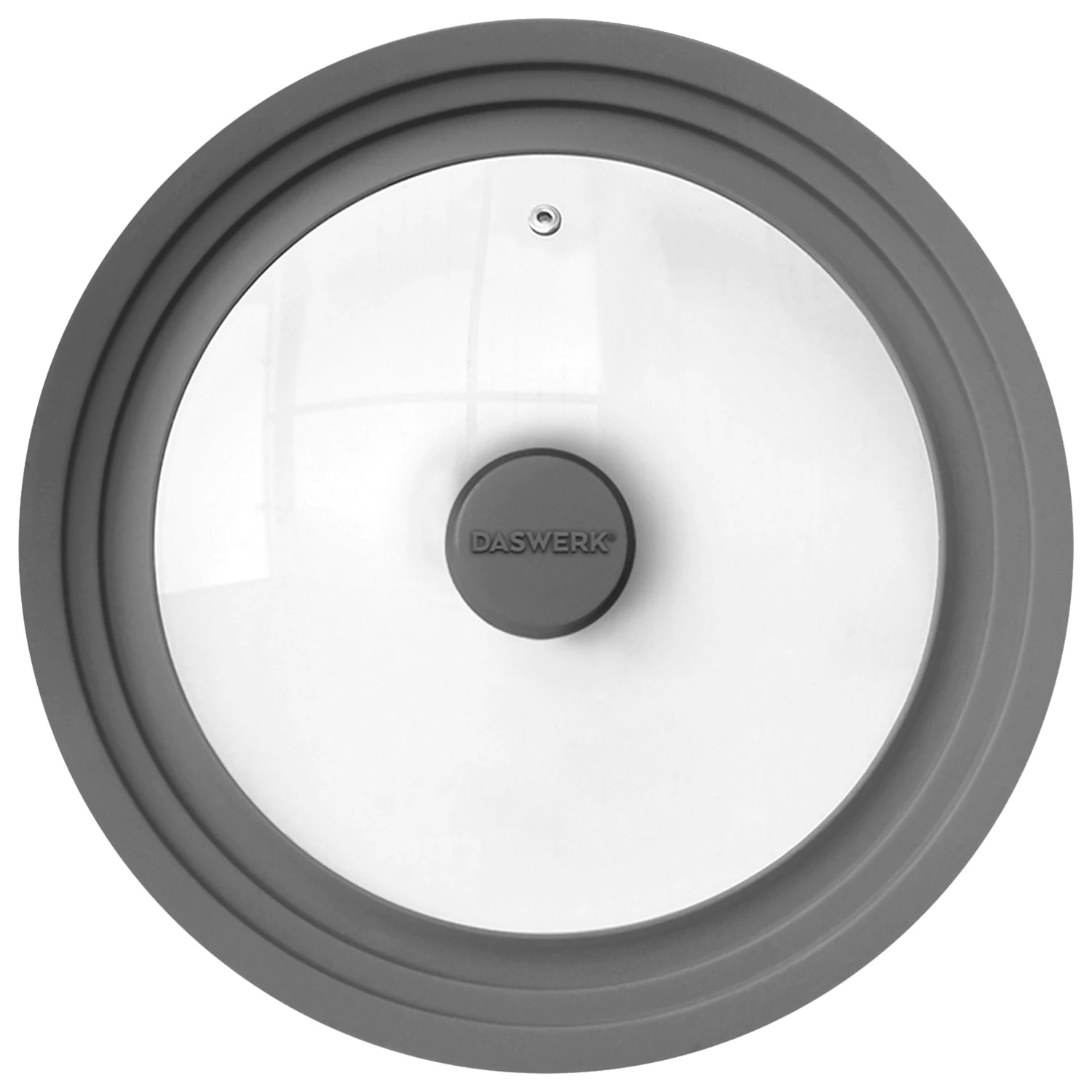 Крышка для любой сковороды и кастрюли универсальная 3 размера (24-26-28см) серая, DASWERK, 607591