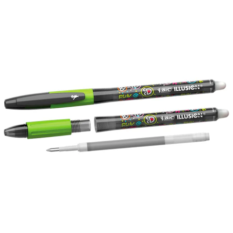 Ручка стираемая гелевая с грипом BIC "Gelocity Illusion", ЧЕРНАЯ, корпус черный, линия 0,3 мм, 516523 144419 - МСК «Форвард»