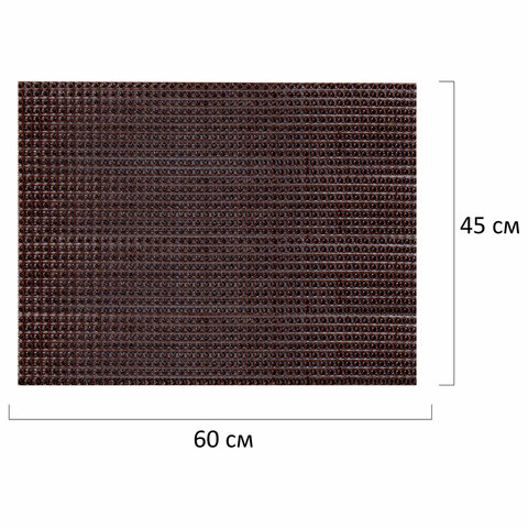 Коврик придверный 45х60 см, ВЕНГЕ пластиковый грязезащитный толщина 10 мм, "ТРАВКА", PRIMILA, 701064 - МСК «Форвард»