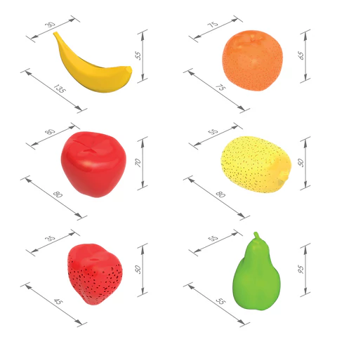 Набор игрушечный "Фрукты", пластиковый, 6 предметов, НОРДПЛАСТ, 433 666467 - МСК «Форвард»