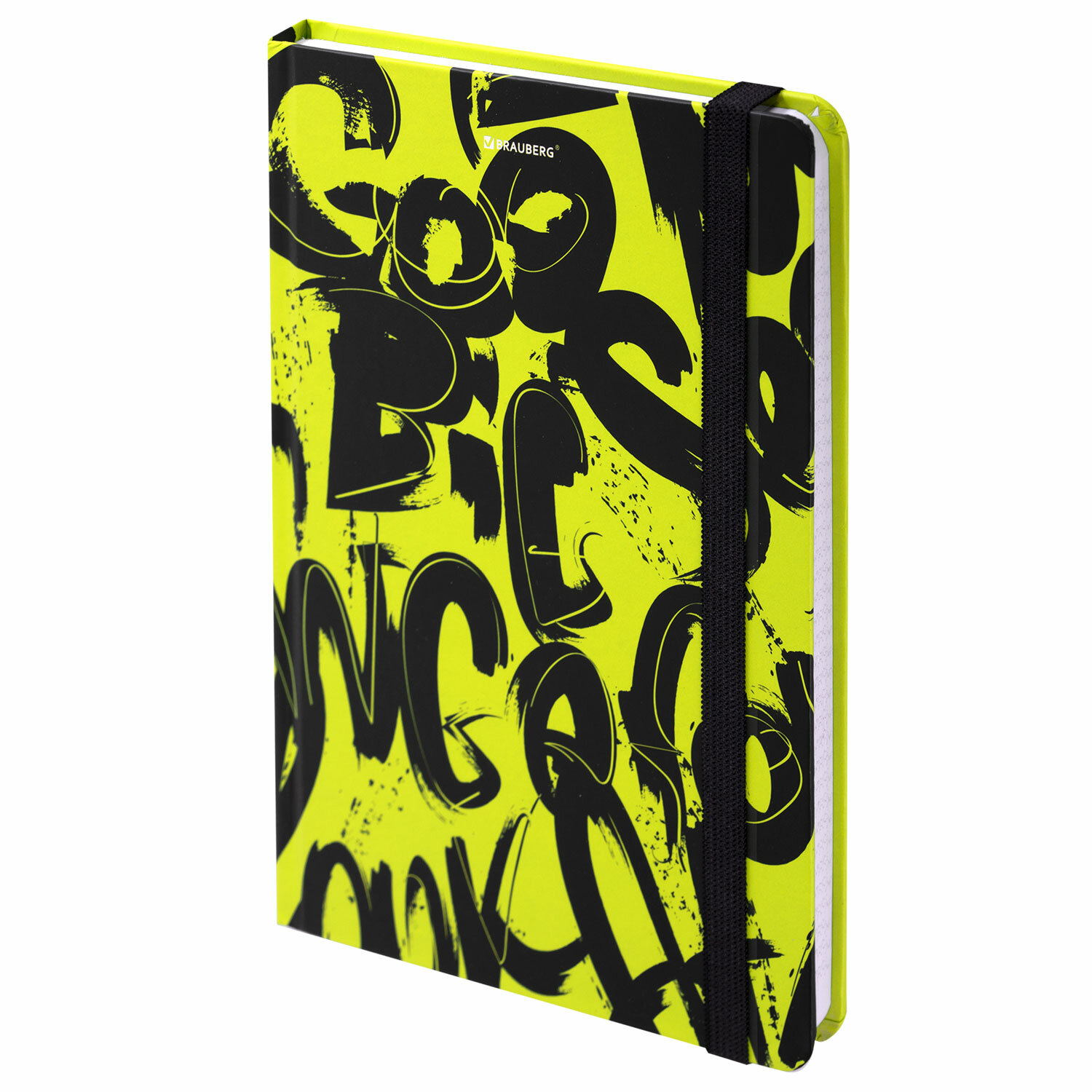 Блокнот с резинкой в клетку 96л, А5 145х203мм, твердая обложка, BRAUBERG, Calligraphy, 113721