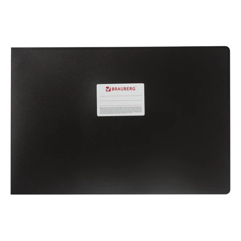 Папка на 4 кольцах БОЛЬШОГО ФОРМАТА А3, ГОРИЗОНТАЛЬНАЯ, 30 мм, черная, 0,8 мм, BRAUBERG "Стандарт", 225768 - МСК «Форвард»