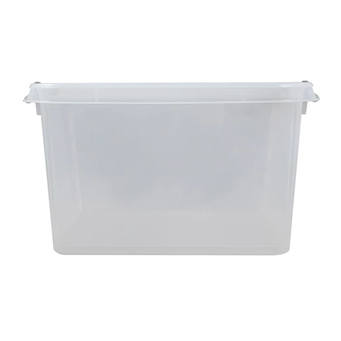 Ящик-контейнер 36 л с КРЫШКОЙ НА ЗАЩЕЛКАХ "ПРОФИ", 29х50х39 см штабелируемый, ПРОЧНЫЙ, прозрачный, 437950000 608203 - МСК «Форвард»