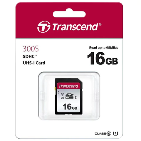 Карта памяти SDHC 16 ГБ, TRANSCEND UHS-I U1, 95 Мб/с (class 10), TS16GSDC300 514050S - МСК «Форвард»