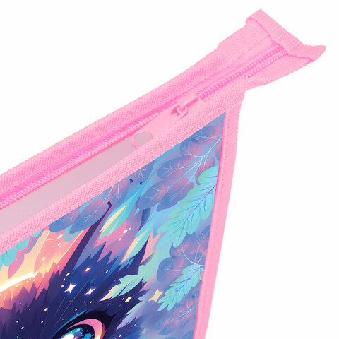 Папка для тетрадей ПИФАГОР А5, 1 отделение, пластик, на молнии, "Magic kitty", 273327 - МСК «Форвард»