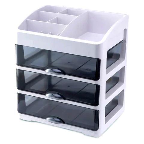 Органайзер для хранения косметики, канцтоваров, мелочей ТРЕХУРОВНЕВЫЙ 31,5x27,7x21 см, DASWERK (ДАСВЕРК), 608474