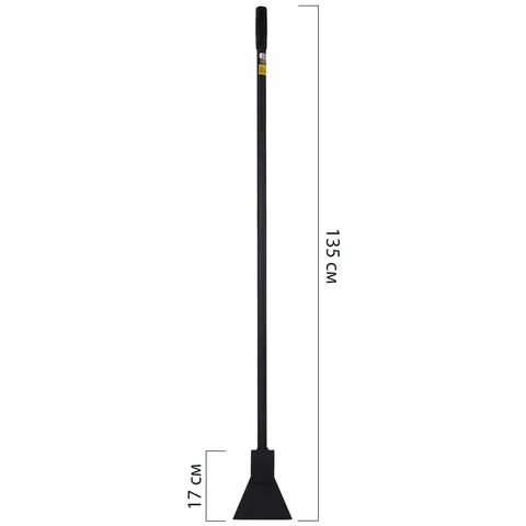 Ледоруб-топор шириной 16 см, ВЕС 1,6 кг, металлическая ручка 135 см, D=25 мм, УСИЛЕННЫЙ, черная порошковая окраска, ГРАНДМАСТЕР, 700345 - МСК «Форвард»