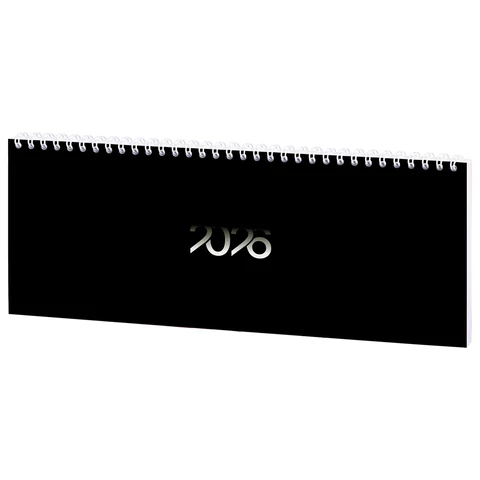 Планинг датированный 2026 285х112 мм, STAFF, гребень, картонная обложка, 64 л., "Black style", 117363