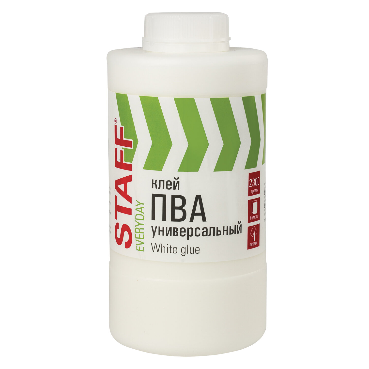 Клей ПВА универсальный 2,3 кг (бумага, картон, дерево), STAFF, 606433