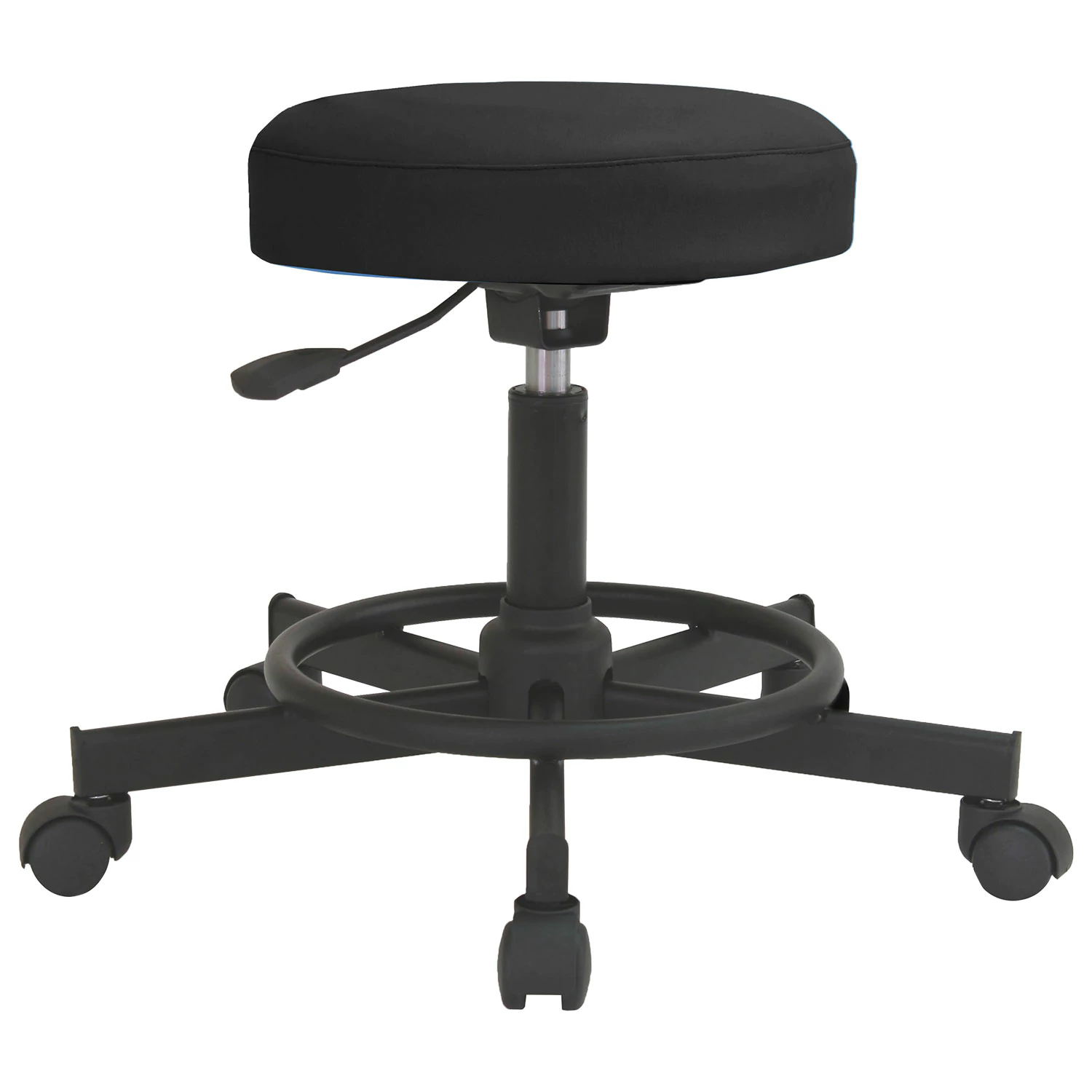 Стул кресло оператора РС12, без спинки, без подлокотников, кожзам, черное, РС01.00.12 б/сп 531643