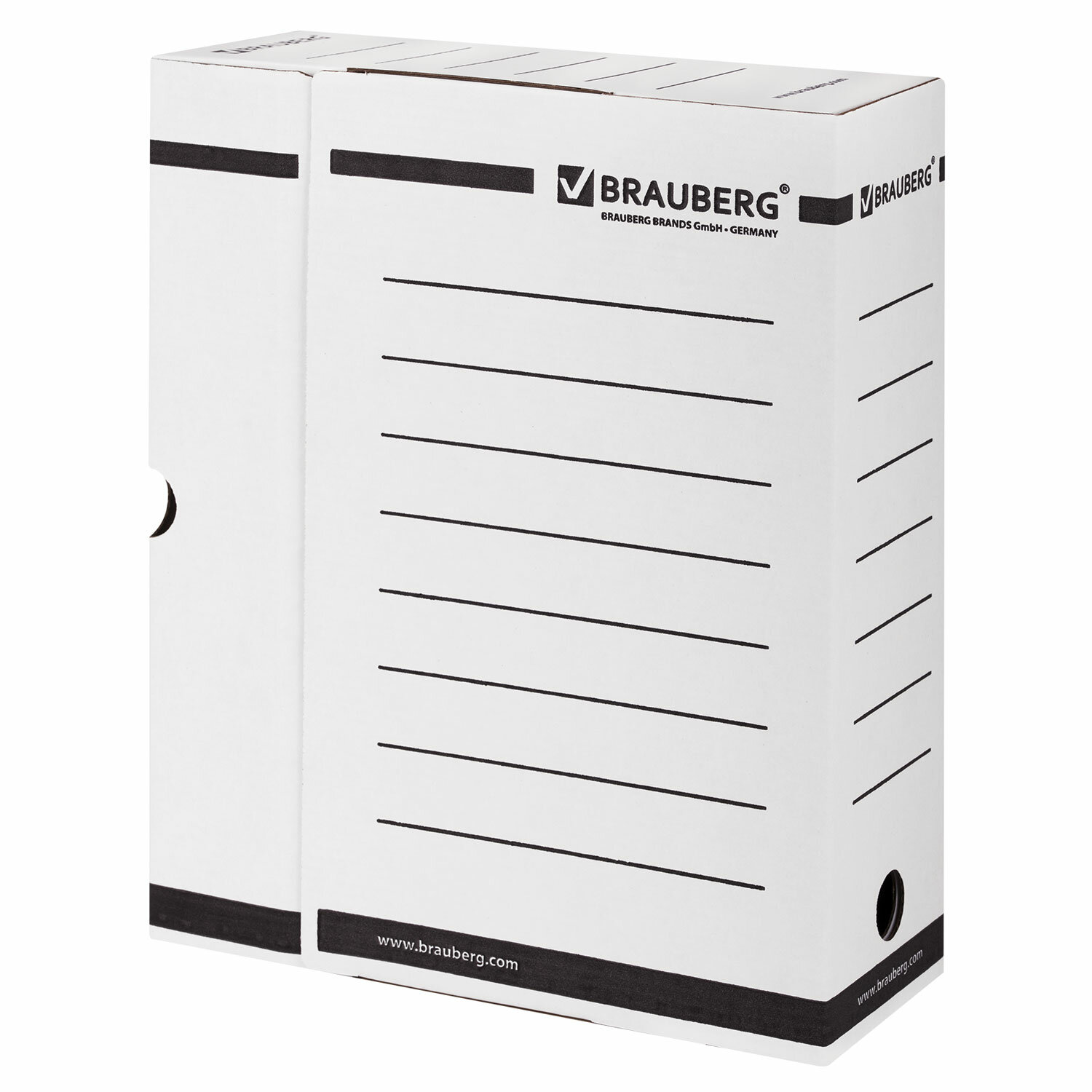 Короб архивный с клапаном А4 (260х325мм), 100мм, до 900л,плотн, микрогофрокар, БЕЛЫЙ,BRAUBERG,124848