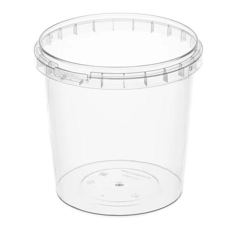 Банка с крышкой 1000 мл, пластиковая, КОМПЛЕКТ 150шт под пресервы, с контрольным замком, диаметр 122 мм, ВЗЛП, 1217КП 609217 - МСК «Форвард»