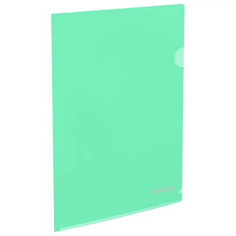 Папка-уголок жесткая, непрозрачная, А4, цвет мятный, 0,15 мм, BRAUBERG PASTEL, 272892 - МСК «Форвард»