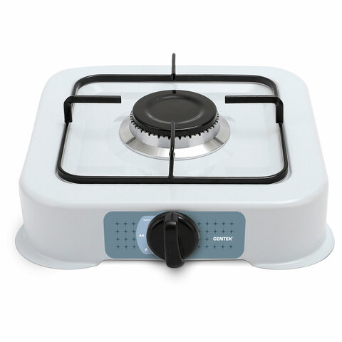 Настольная газовая плита CENTEK CT-1520, 1 конфорка, сменная форсунка (баллон/магистраль), белая 457586
