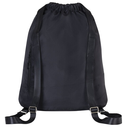 Рюкзак спортивный мешок HEIKKI CASUAL (ХЕЙКИ) с дополнительным карманом, 44х34 см, "Total black", 273457 - МСК «Форвард»