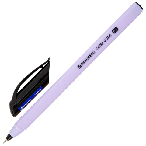 Ручка шариковая масляная BRAUBERG "Extra Glide Softy EL", СИНЯЯ, корпус ассорти, игольчатый наконечник 0,7 мм, линия письма 0,5 мм, 144262 - МСК «Форвард»