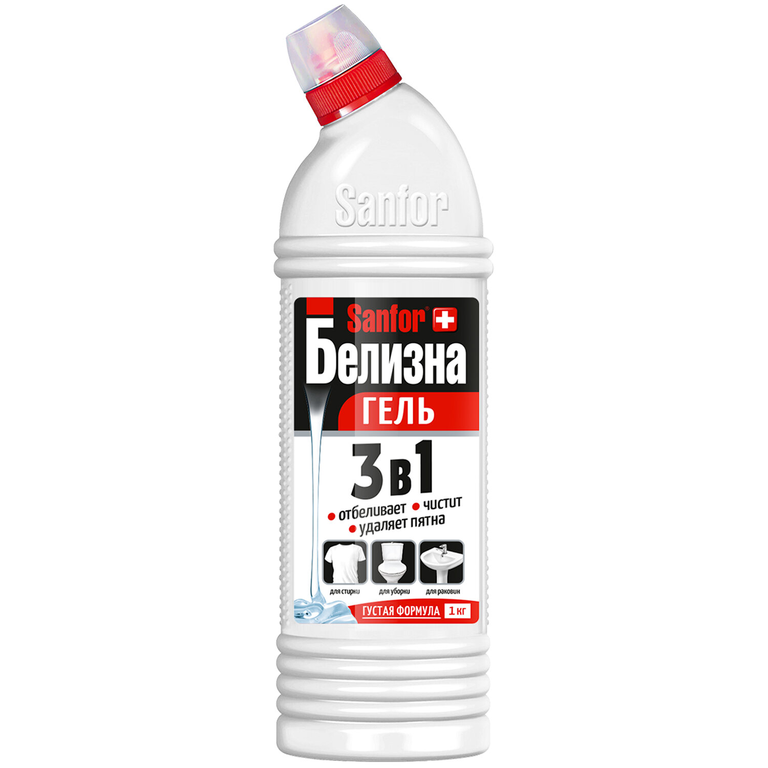 Средство для отбеливания и чистки тканей 1кг Белизна SANFOR 3в1 (Санфор 3в1) гель,2730  601949