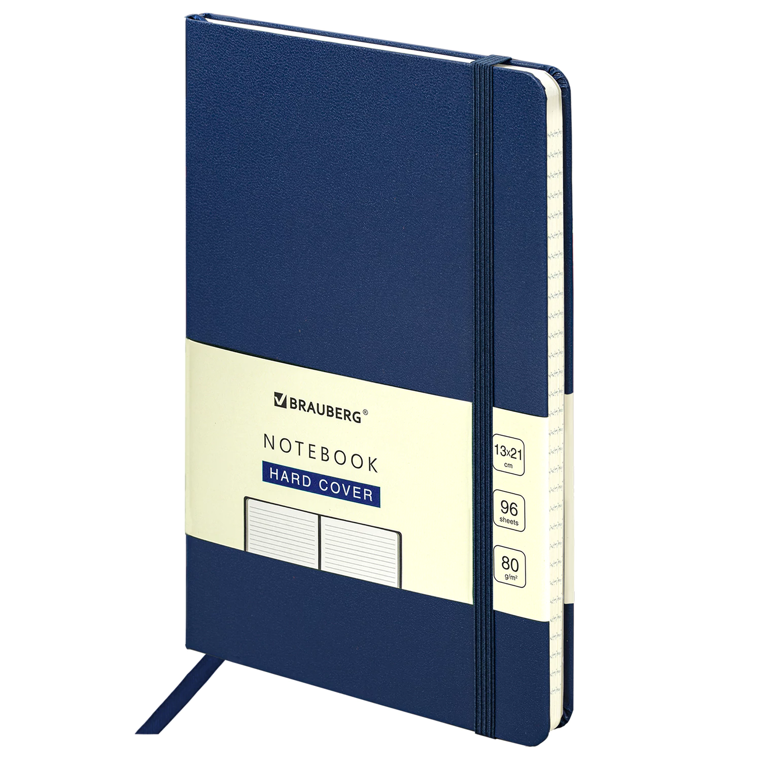 Блокнот А5 130х210мм, BRAUBERG ULTRA, балакрон, 80г/м2, 96л, линия, темно-синий, 113045