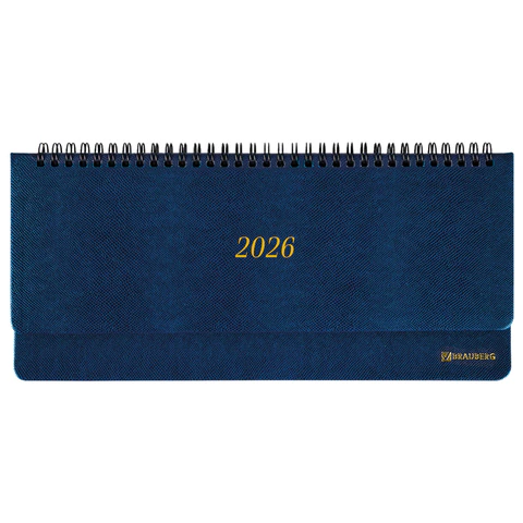 Планинг датированный 2026 305х140 мм BRAUBERG "Iguana", под кожу, синий, 117226 - МСК «Форвард»