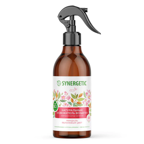 Освежитель воздуха 380 мл SYNERGETIC "Миндаль и яблоневый цвет", биоразлагаемый, нейтрализатор запахов, спрей, 900001 608653 - МСК «Форвард»