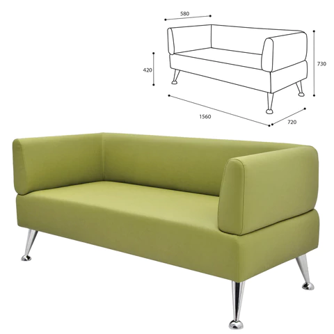 Диван мягкий трехместный "Норд", "V-700", 1560х720х730 мм, c подлокотниками, экокожа, светло-зеленый 531905 минпромторг под заказ 8 дней - МСК «Форвард»