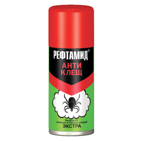 Средство аэрозольное инсектоакарицидное от клещей 100 мл, РЕФТАМИД "ЭКСТРА", СИБИАР, 5-03.08.015.08 701313