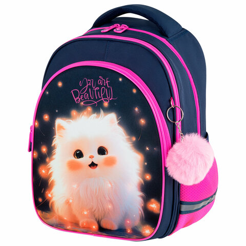 Рюкзак BRAUBERG OPTIMA, 2 отделения, с брелоком, "Tiny beauty", 36х27х18 см, 273155 - МСК «Форвард»