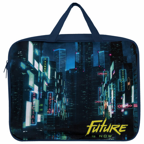 Папка на молнии с ручками BRAUBERG А4, 1 отделение, полиэстер, 80мм, Future, 270965