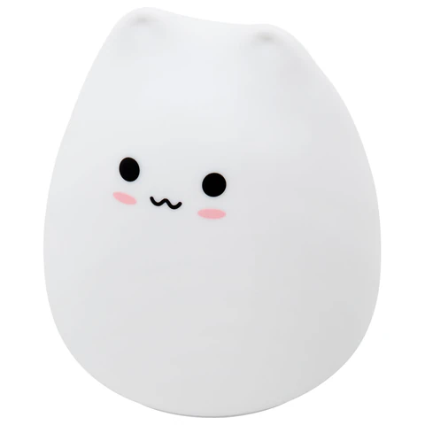 Ночник силиконовый LED "Котик" 90x89x102 мм, белый свет/RGB, таймер, USB, аккумулятор 400 мАч, DASWERK (ДАСВЕРК), 238935 - МСК «Форвард»