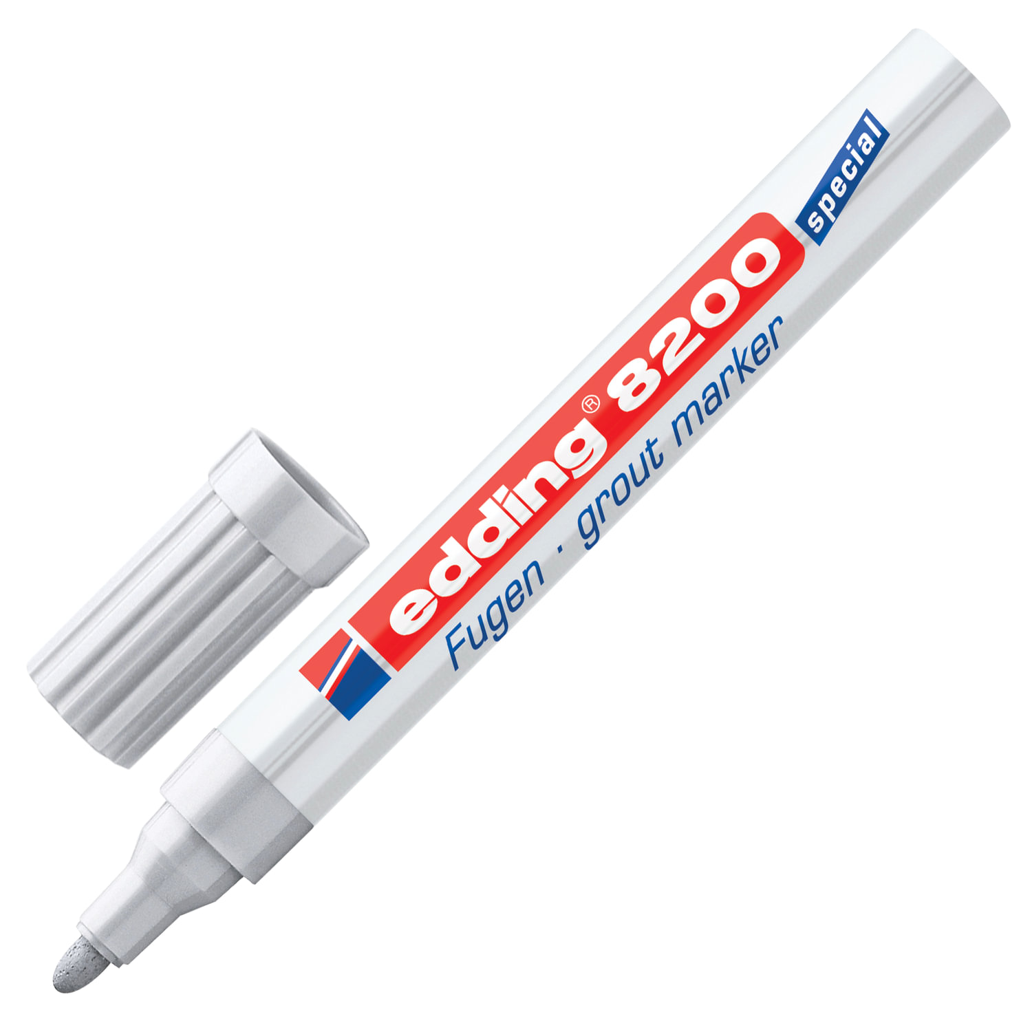 Маркер для затирки плиточных швов EDDING 8200, СЕРЕБРИСТО-СЕРЫЙ,2-4мм,запасные наконечники,E-8200/26 151281