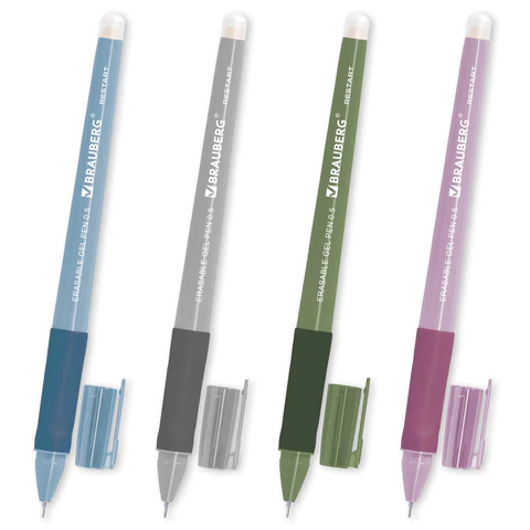 Ручка стираемая гелевая с эргономичным грипом BRAUBERG "RESTART MORANDI", СИНЯЯ, игольчатый пишущий узел 0,5 мм, линия письма 0,25мм, 144416