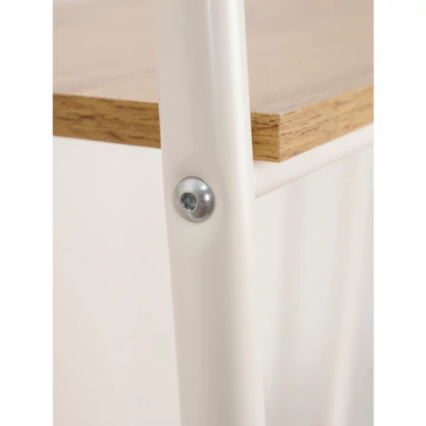 Стеллаж на металлокаркасе ZMI "Скандинавия-24", 650х385х1470 мм, 4 полки ЛДСП, белый/дуб, CТCП24 Б 291372 - МСК «Форвард»