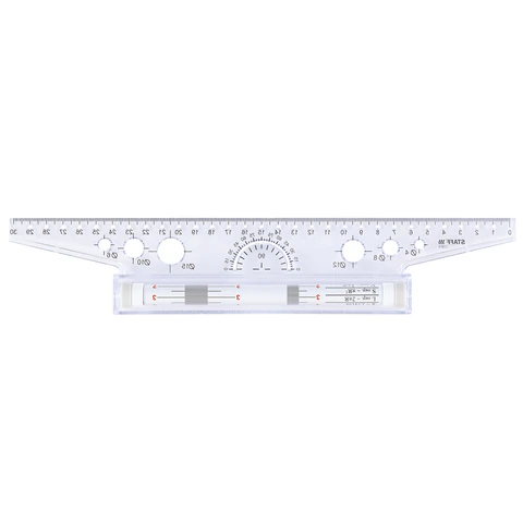 Линейка с роликом (рейсшина) 30 см, металлический ролик, картонная коробка, STAFF, 210870 - МСК «Форвард»