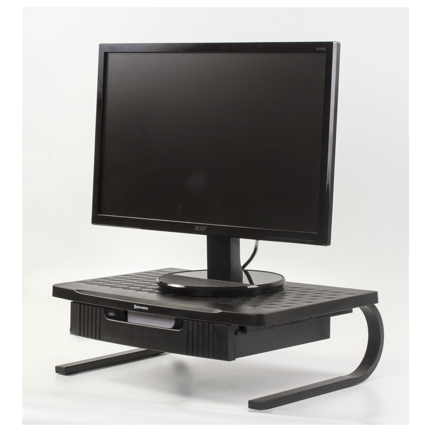 Подставка для оргтехники BRAUBERG, 1 отделение, 460*300*145 мм, металл. основание, черная, 512667