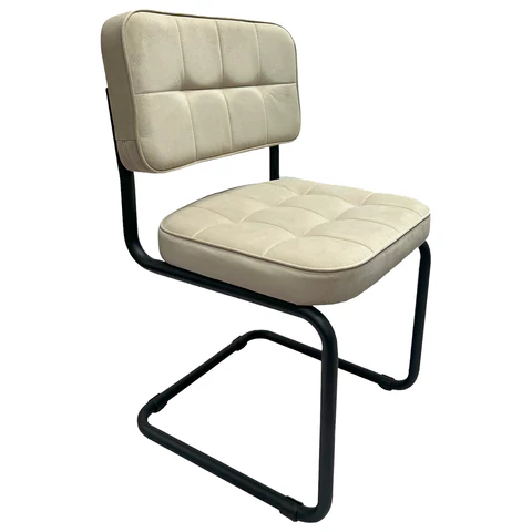 Стулья КОМПЛЕКТ 2 шт., COMFUR РС14М, черный каркас, велюр, бежевый, разобранные 533062 - МСК «Форвард»