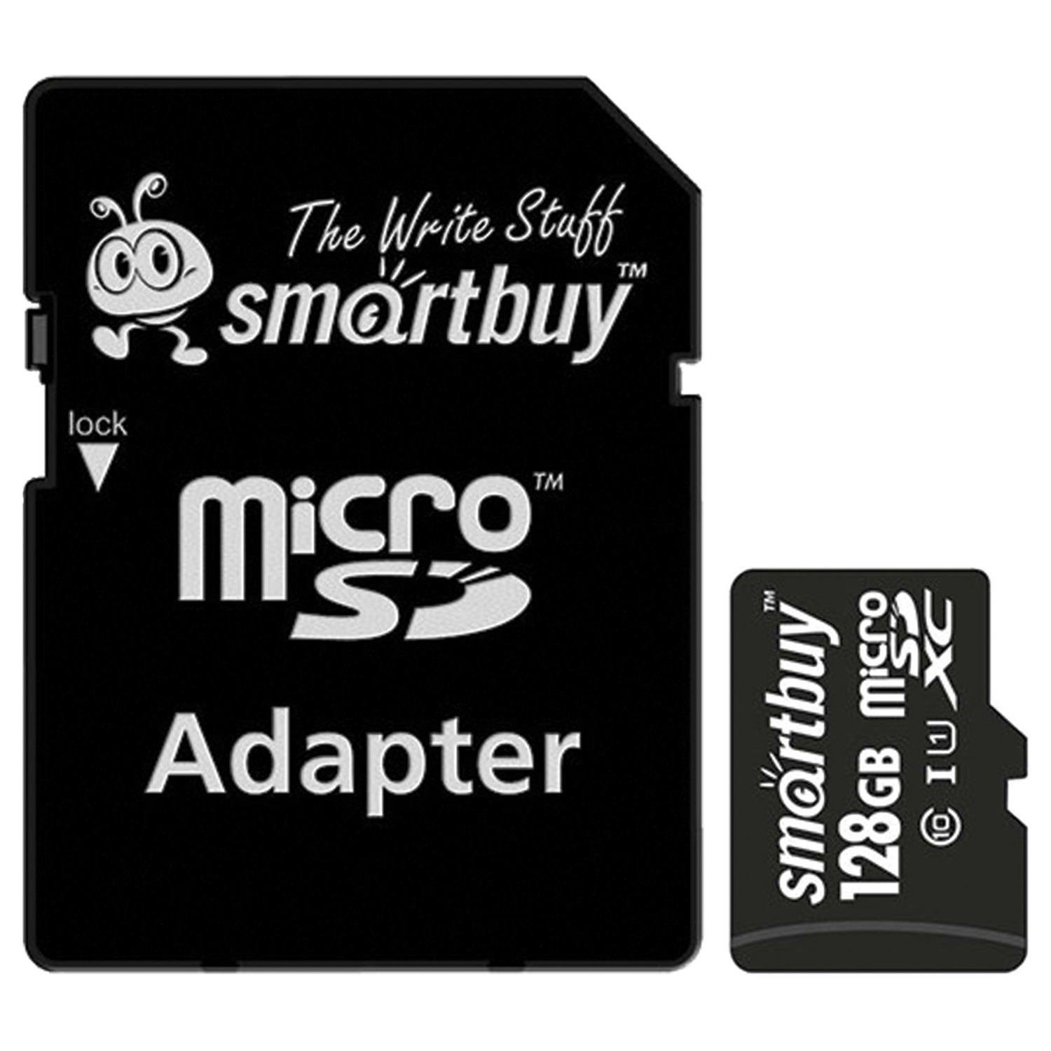 Карта памяти microSDXC 128GB SMARTBUY, UHS-1 U1, 80 Мб/сек (class 10), с адаптером, SB128GBSDCL10-01 512809