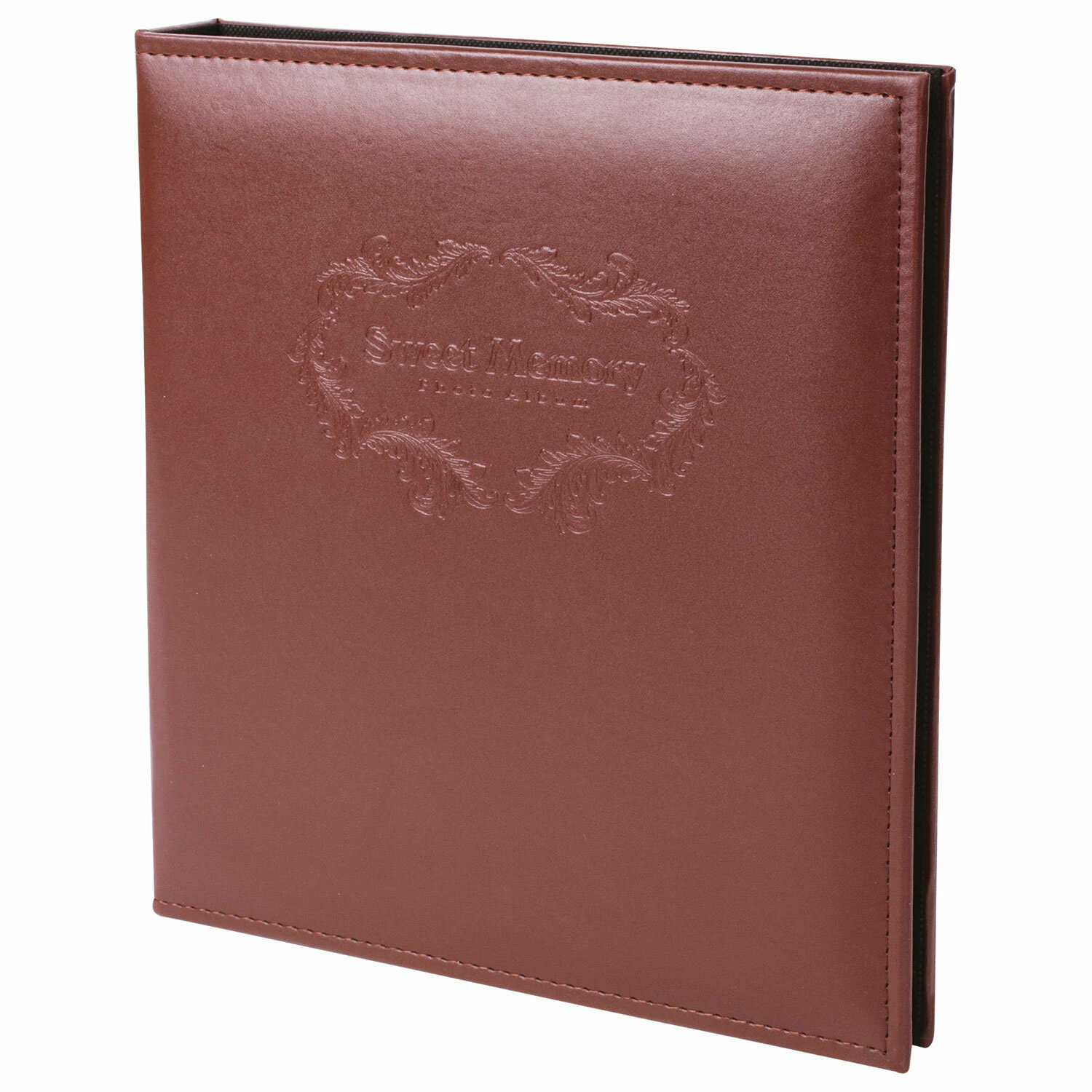 Фотоальбом BRAUBERG 20 магнитных листов, 23*28см, под гладкую кожу, на кольцах, коричневый, 390492