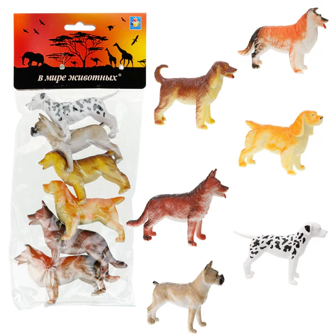 Набор фигурок "В мире животных", "Собаки", 6 шт., 10 см, 1TOY, Т50536 666134