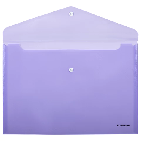 Папка-конверт с кнопкой ERICH KRAUSE "Diagonal Pastel", А4, до 120 л., непрозрачная, ассорти, 0,18 мм, 50322 272923 - МСК «Форвард»