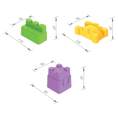 Формочки для песка "Крепость", набор 3 шт, размер единицы 9,5x8,5x2 см, НОРДПЛАСТ, 81 666434 - МСК «Форвард»