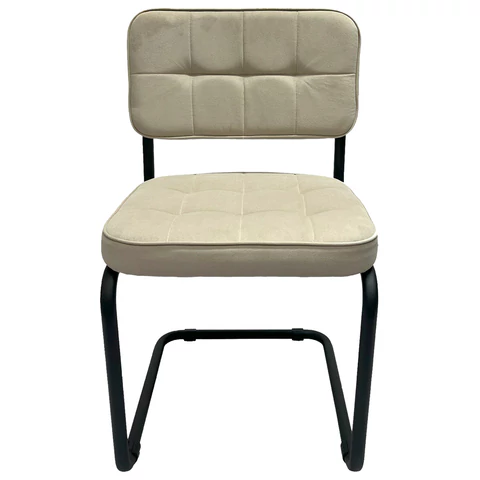 Стулья КОМПЛЕКТ 2 шт., COMFUR РС14М, черный каркас, велюр, бежевый, разобранные 533062 - МСК «Форвард»