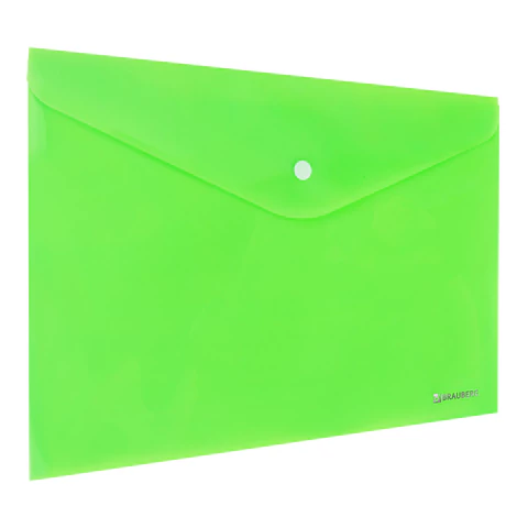 Папка-конверт с кнопкой А4, КОМПЛЕКТ 8 шт., яркие неоновые цвета ассорти, BRAUBERG "NEON", 272871 - МСК «Форвард»