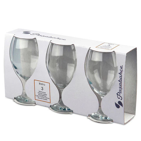 Бокал для пива на ножке, 400 мл, КОМПЛЕКТ 3 штуки, стекло, PASABAHCE "БИСТРО", фирменная подарочная упаковка, 44417 700570 - МСК «Форвард»
